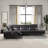 Zander Reclining Sectional Sofa - Black PU