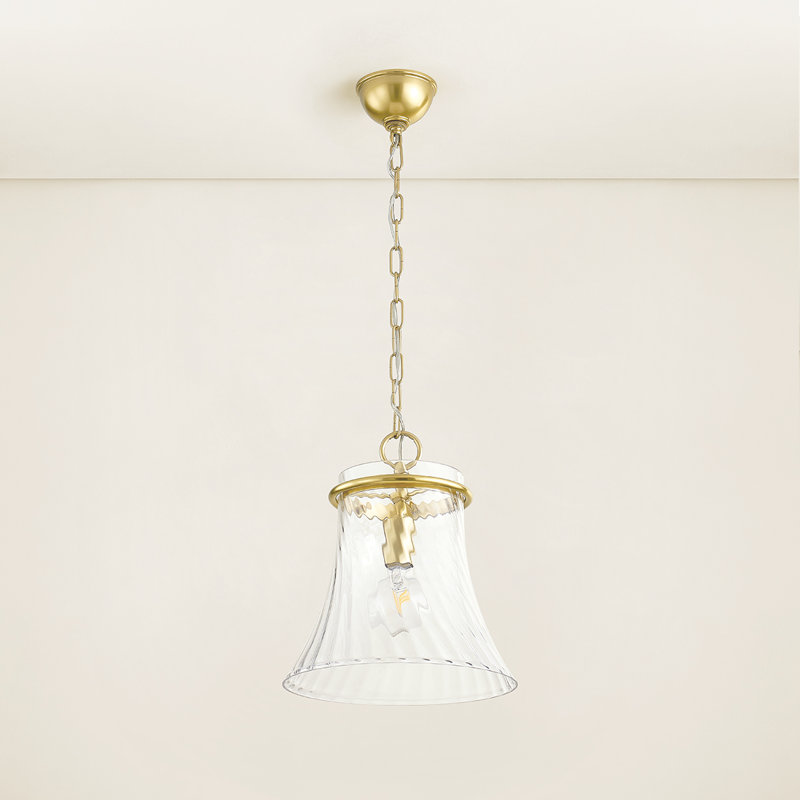 Luminaire suspendu 1 lumière Cantana, Laiton vieilli, H 14,5 po x l 12,75 po x P 12,75 po