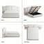 Ensemble de chambre à coucher 3 pièces: grand lit de rangement pneumatique en velours avec tables de chevet flottantes et lumières DEL-1309942088-1309942094