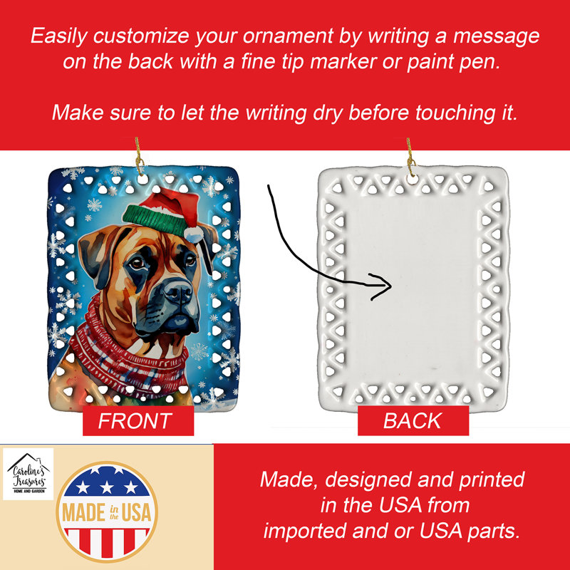 Ornement de Noël en porcelaine Boxer, Boxer 3396
