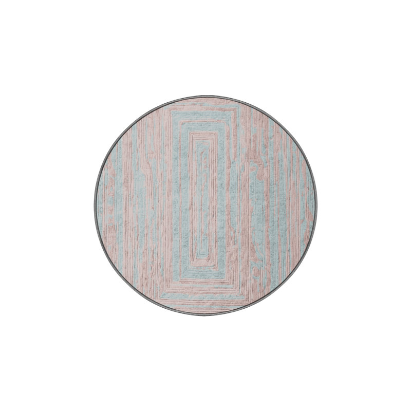 Machine Washable Gray Area Rug, Round 4'