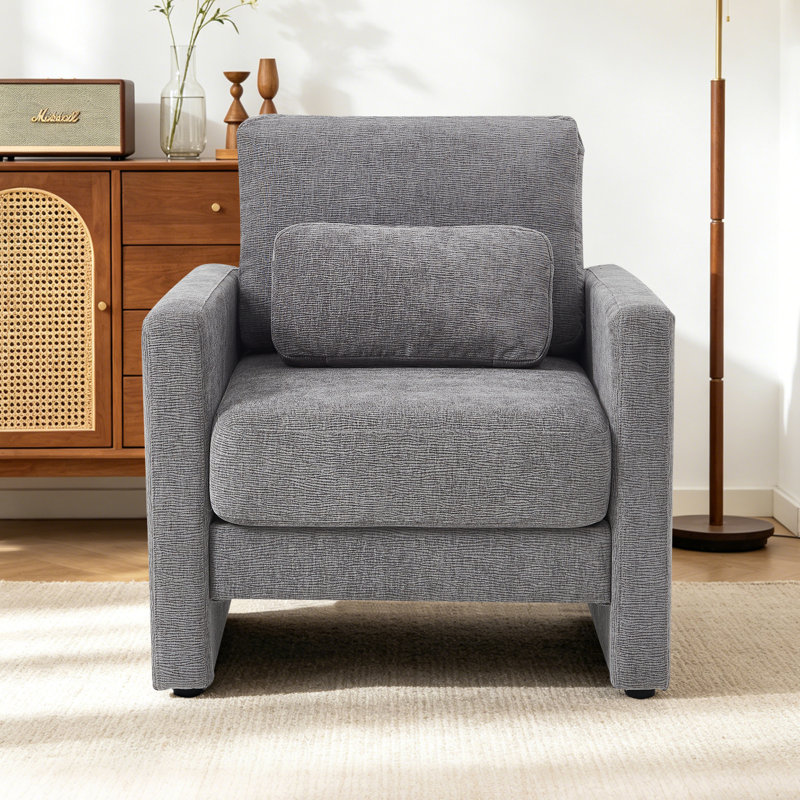 Chaise d'appoint 1 place Mid-Century, Gris