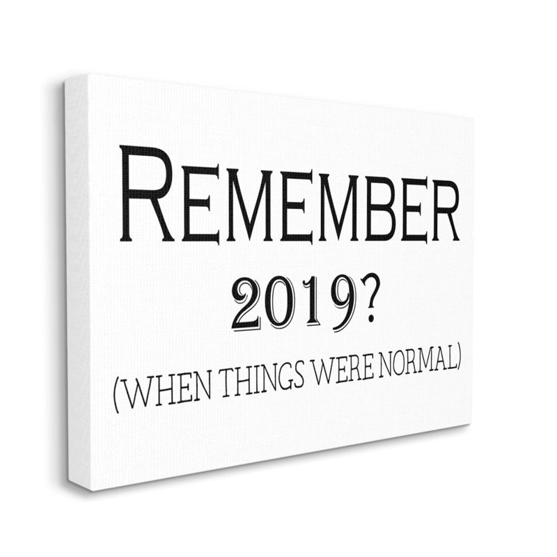 Rappelez-vous 2019 par Gail Green Licensing and Design Limited - impression d'art textuel, Toile tendue