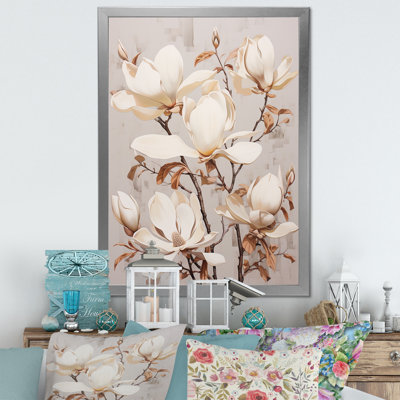 «Magnolias Dreamy Beige» sur toile