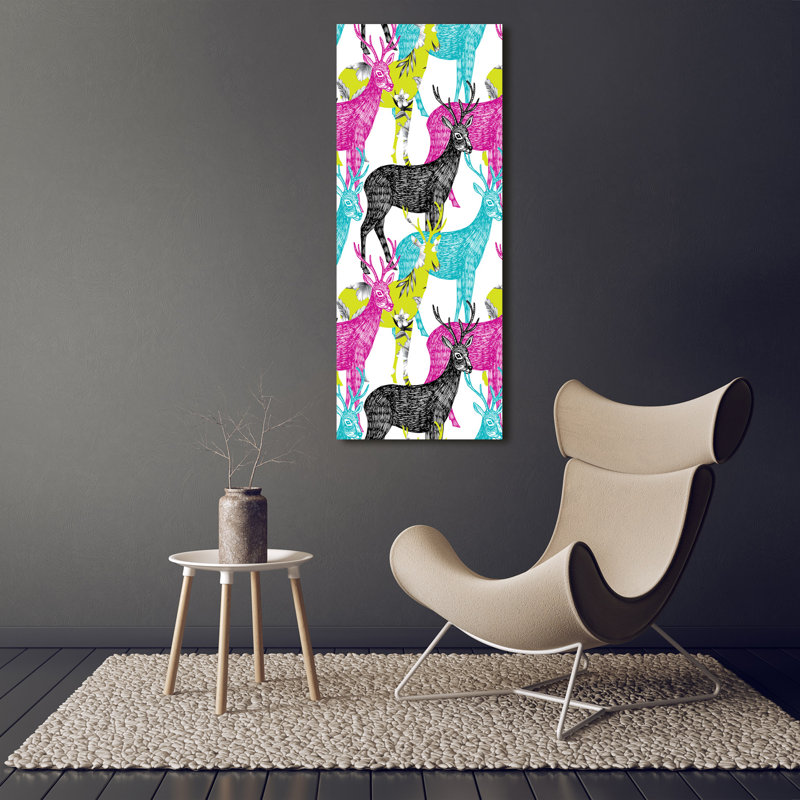 Colourful Deer - Wrapped Canvas Print