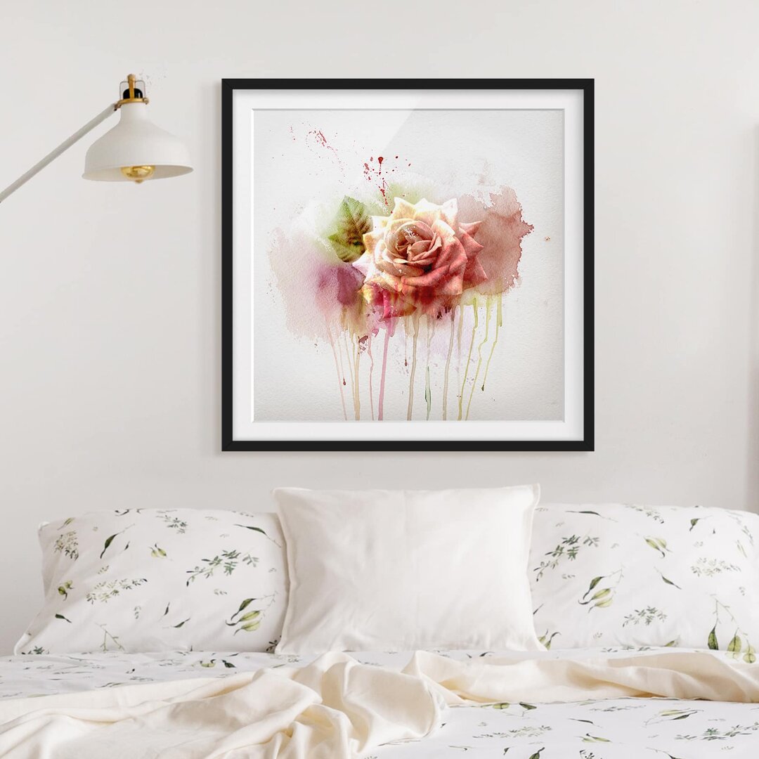 Gerahmter Kunstdruck Watercolour Rose