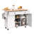 52in Kitchen Island Cart Rolling Storage Cabinet Table with Drawer Drop Leaf