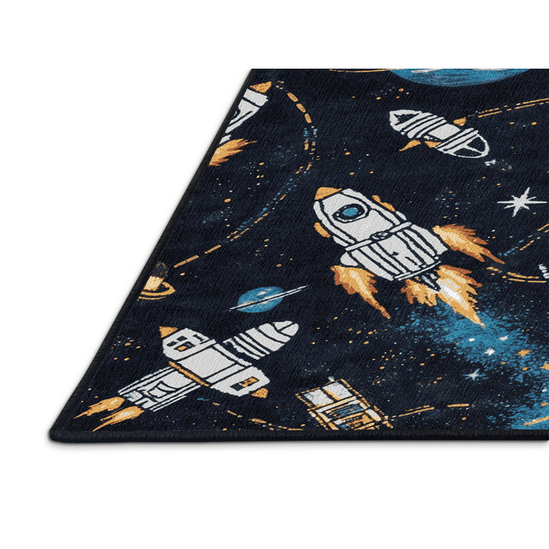 Tapis gris lavable à la machine, Carré 7 pi