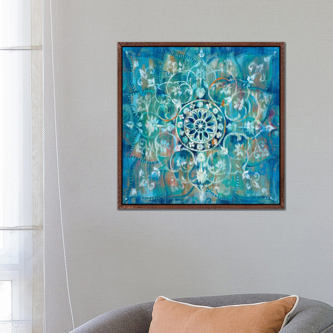 Mandala In Blue I von Danhui Nai - Galerie-verpackte Leinwand Giclée auf Leinwand