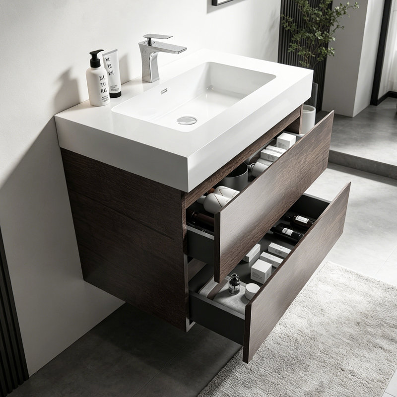 Meuble-lavabo de salle de bain Mid-Century