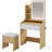 Small Vanity Table Set With Lights & Mirror, Storage Drawer, 3 Shelves And Chair - Wooden Makeup Desk
