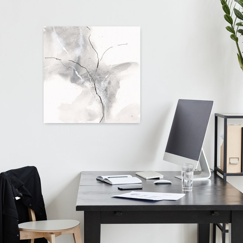 Marbre gris IV, art contemporain abstrait, H 18 po x l 18 po