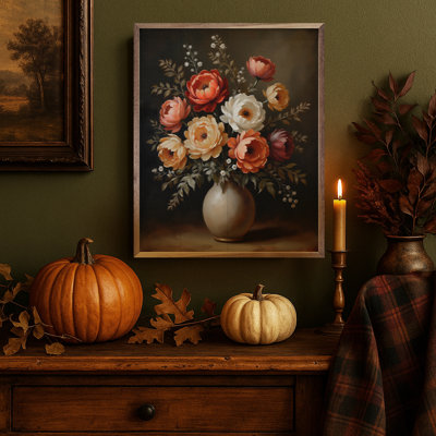 Autumn Bouquet White Vase