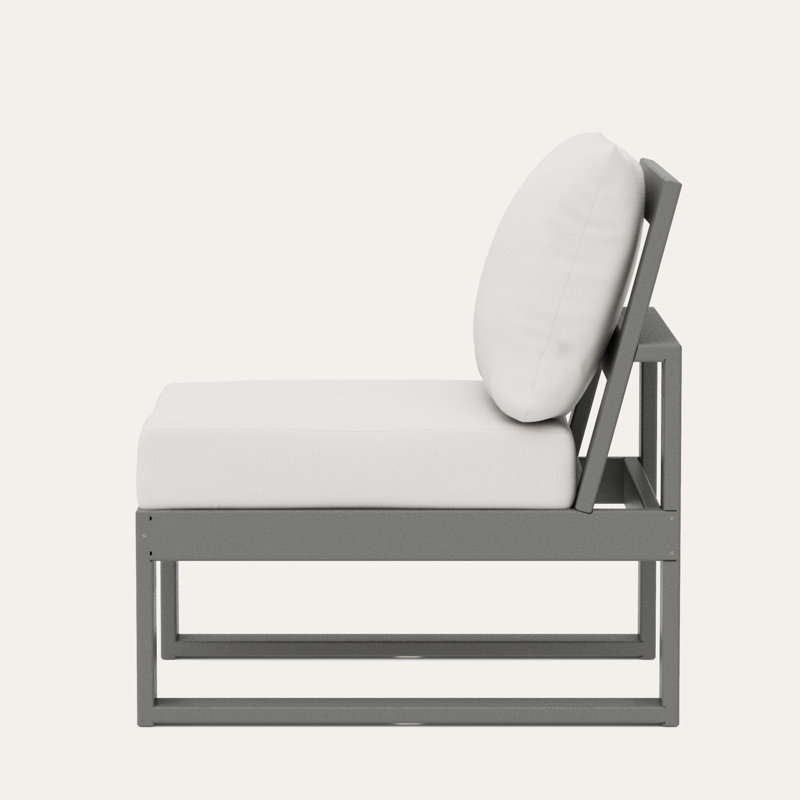  Chaise sans accoudoirs modulaire POLYWOOD® Edge, Naturel, Gris ardoise