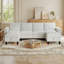 Canapé modulaire 110 po avec dossier réglable pour le salon, canapé modulaire en U avec repose-pieds avec rangement (blanc)-83020950