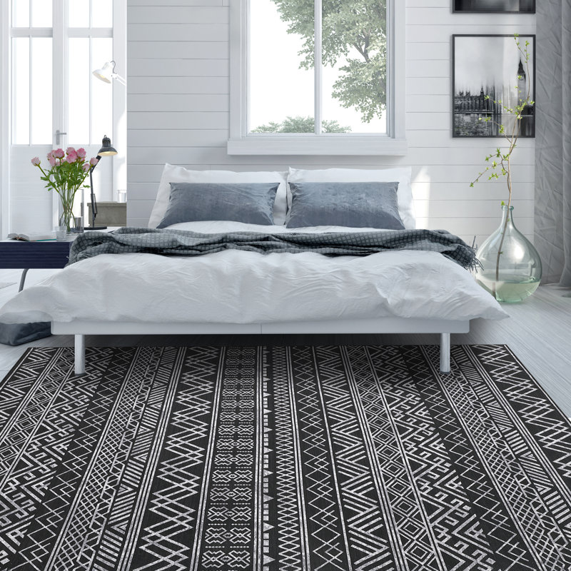 Tapis d'intérieur moderne Boho, Rectangle 9 pi x 12 pi