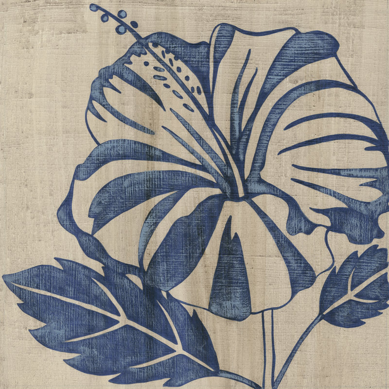 Indigo Hibiscus by Chariklia Zarris - Wrapped Canvas Painting, 91cm H x 91cm W