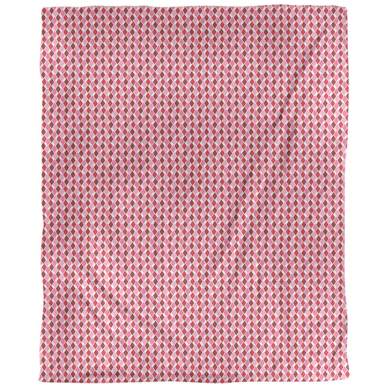 Tissu en losanges de fête, Rose / Rouge, L 58 po x l 36 po, Faux lin