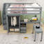 Lit mezzanine 2 tiroirs avec escalier de rangement, bureau, tablettes et garde-robe-381169849-381169851