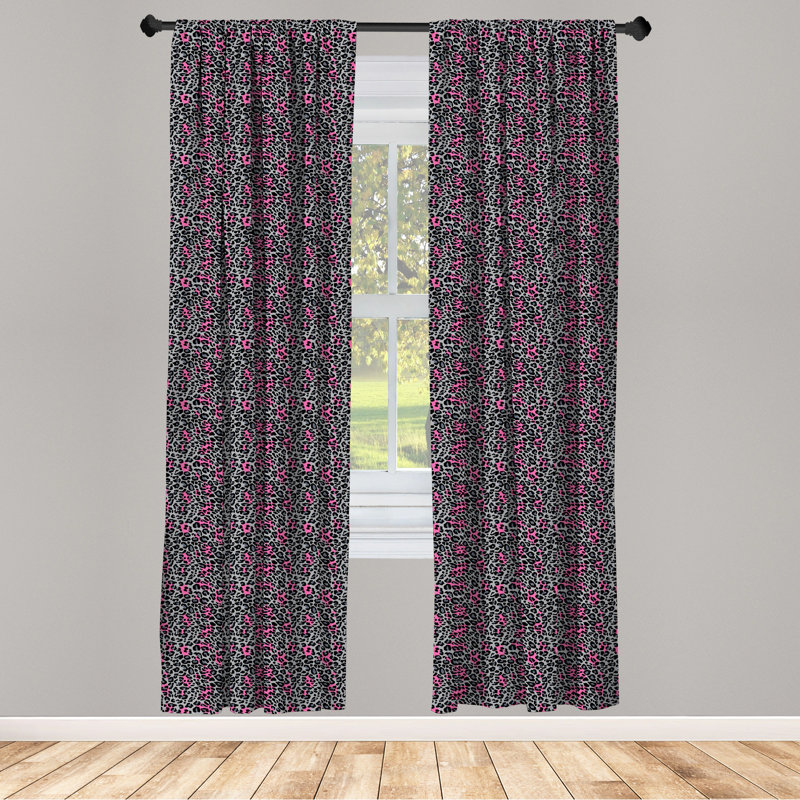 Panneaux de rideaux semi-diaphanes avec passe-tringle Leopard, 28 po x 95 po