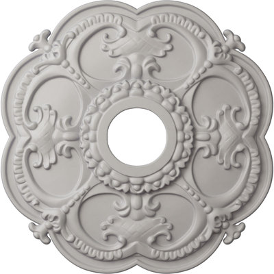 Endurathane Rotherham Ceiling Medallion, 18"OD x 3 1/2"ID x 1 1/2"P (Fits Canopies up to 3 1/2"), Hand-Painted Ultra Pure White Finish