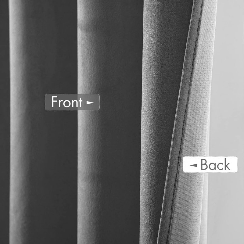 Gwennoline Velvet Room Darkening Curtain Panel Pair, 52" W x 63" L, Peacock Blue