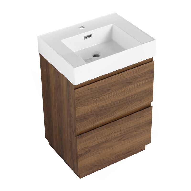 Meuble-lavabo élégant avec lavabo simple et rangement spacieux, un mélange parfait de fonctionnalité et de design.