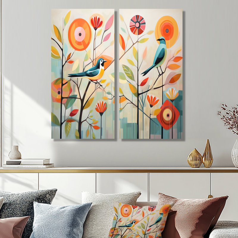 «Green Mid Century Mod Nature IV - Abstract Midcentury», reproduction d'art sur toile, H 40 po x l 40 po, Toile tendue