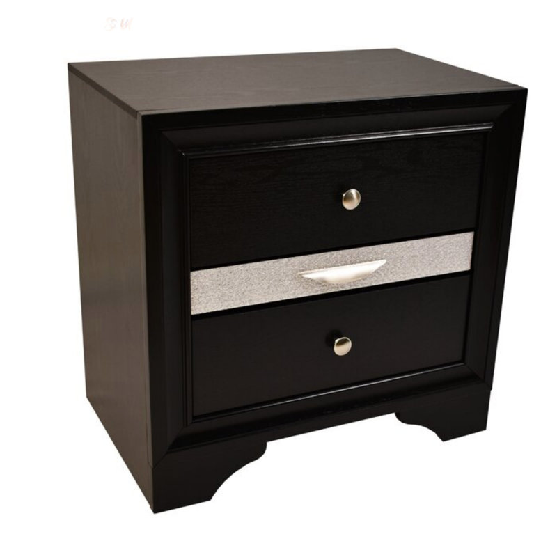 Traditional Style 2-Drawer Nightstand With Full Extension Drawers And Dovetail Joints, Crafted From Acacia Wood For Durability And Elegance.