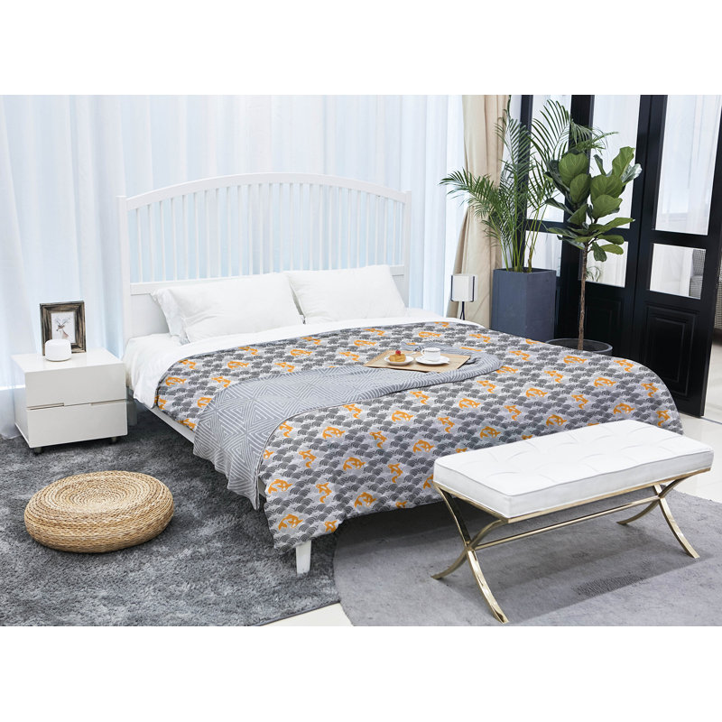 Katelyn Elizabeth Polyester Comforter, King Comforter, Gray
