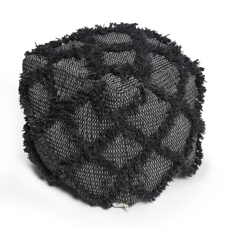 Jumanji Handcrafted Wool And Cotton Pouf