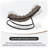Outdoor Metal Rocking Chair - Upholstered Patio Lounge Chair with Padded Seat, Heavy Duty for Porch-2051668849