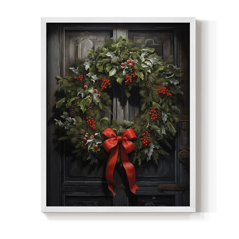 «Christmas Holiday Art DCLxxvii», reproduction d'art encadrée - bois massif, H 11 po x l 9 po, Blanc