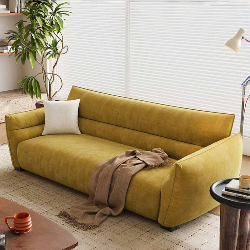 Canapé moderne et simple en tissu jaune, H 30,31 po x l 86,61 po x P 38,19 po, 3