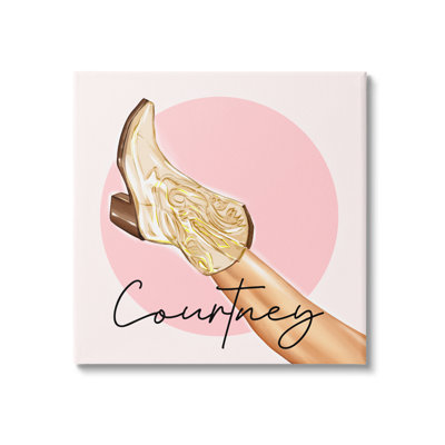 Southwestern Cowgirl Boot cmw-084 Personalized Wall Art