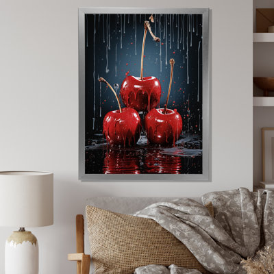 Red Cherry Delight 2 - art mural cerise