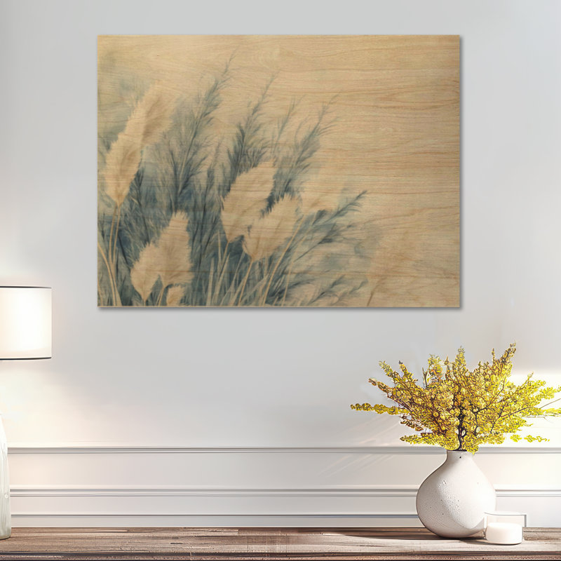  Pampa Calm II - Boho, impression murale en bois, 18" H x 24" W, Rectangulaire