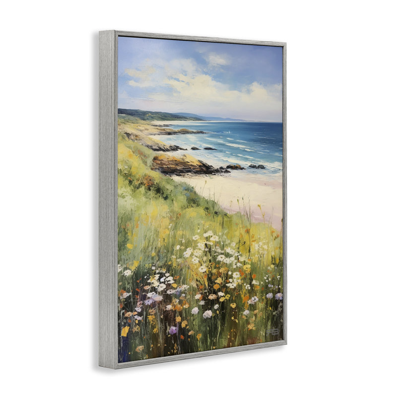 «Meadow Beside Beach», art de la giclée encadrée par Roozbeh Bahramali, Estampe numérique Farmhouse, H 18 po x l 12 po