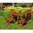 Ponce 4 - Person Acacia Solid Wood Patio Dining Set Umbrella Hole Included Octagonal Table