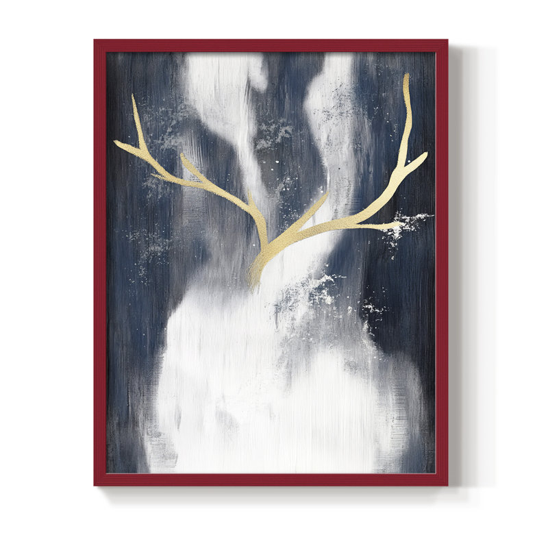 «Christmas Holiday», reproduction d'art encadrée CCXIX - bois massif, H 11 po x l 9 po, Rouge
