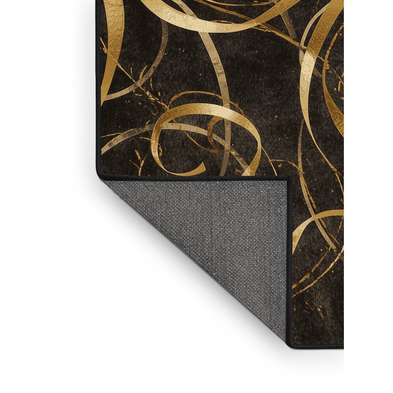 Tapis moelleux et moelleux à motif abstrait moderne et contemporain Faye, 4 x 2