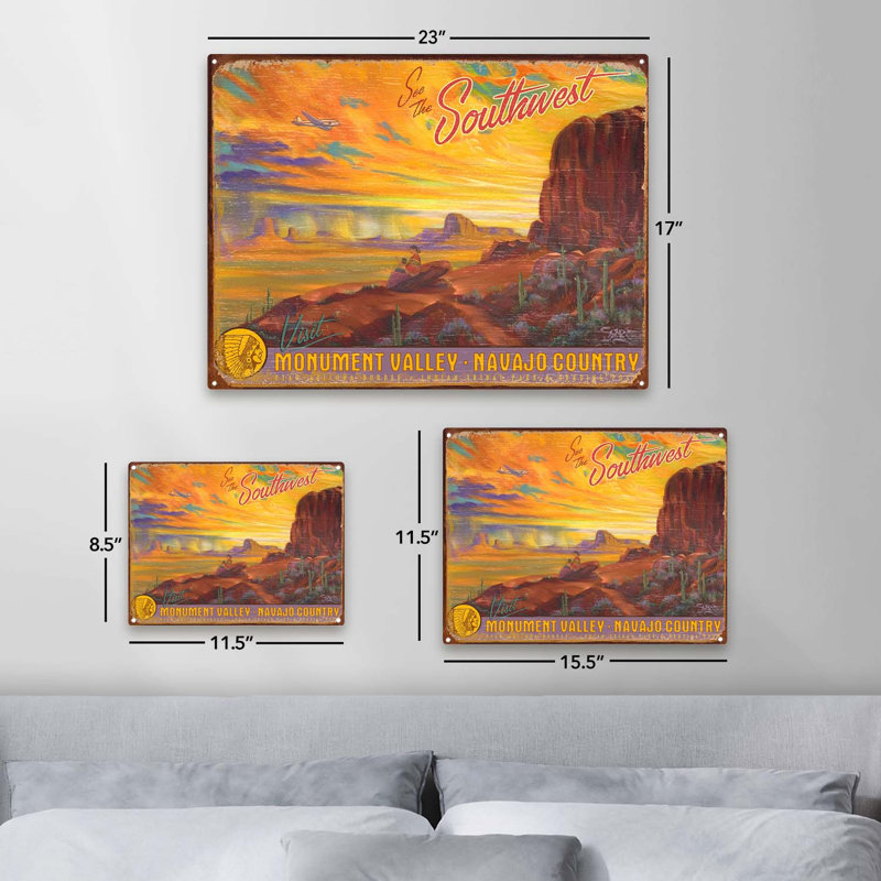 " Native Monument Valley ", 17.2" H x 23.2" W x 0.04" D