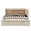 Lit de jour simple rembourré en tissu avec lit gigogne, tablettes de rangement intégrées, charge USB et prises électriques-1920045445