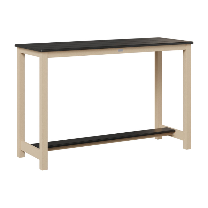 Balcony Outdoor Bar Table, 38.5" H x 60" W x 22" D, Hammered Top Black, Luna Multi