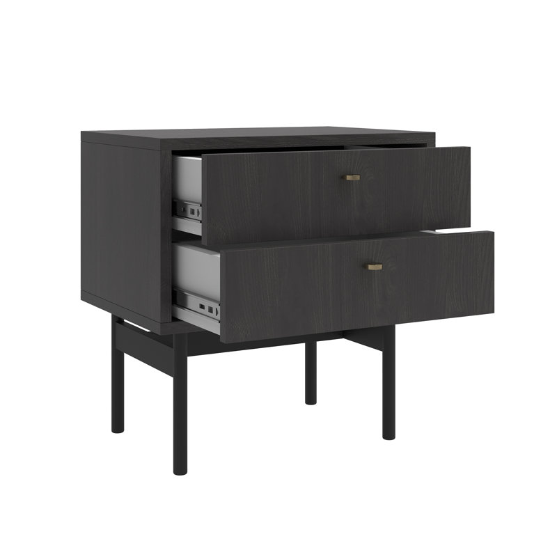 Alyssya Nightstand Portland Black Ash 55 cm