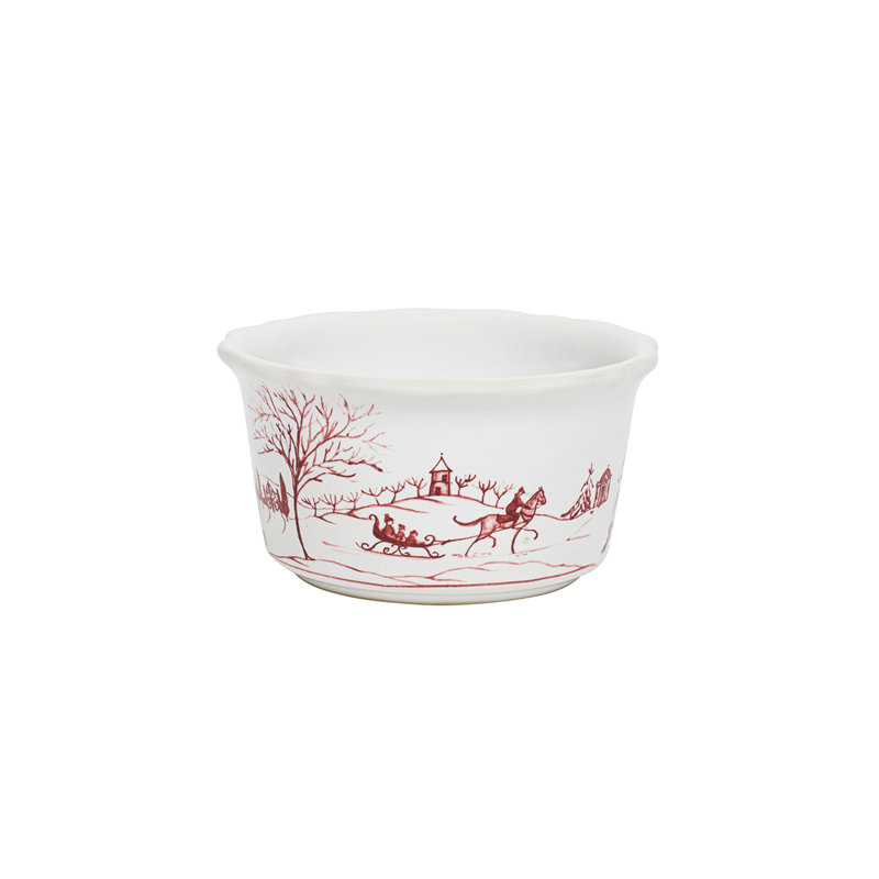 Country Estate Winter Frolic Ramekin, Ruby