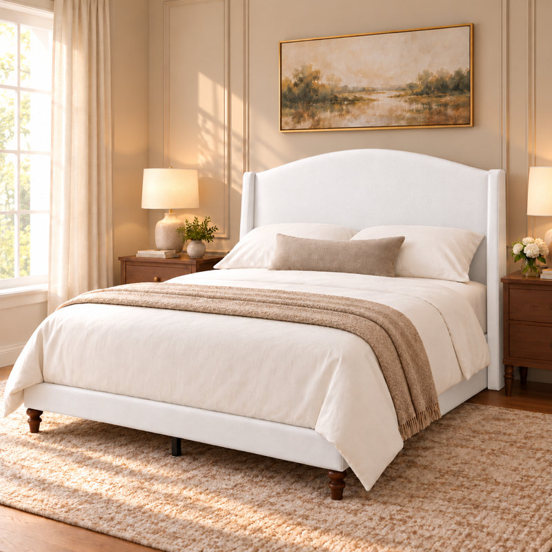 Mobilier de chambre à coucher rembourré moderne, Lit double