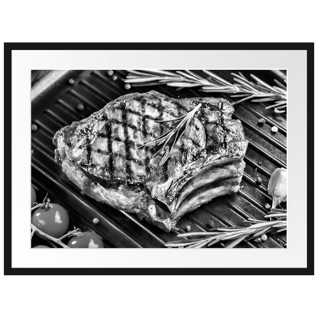 Gerahmtes Poster Steak Rumpsteak Fleisch