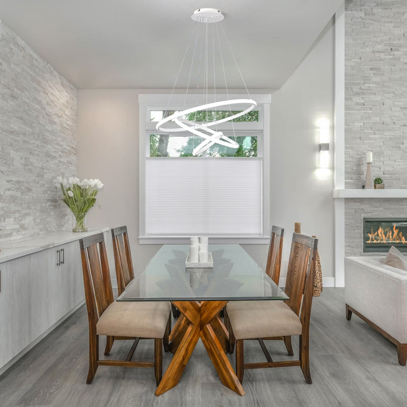 Lustre à 3 lumières DEL Dado, Blanc, H 47,2 po x l 23,6 po x P 23,6 po