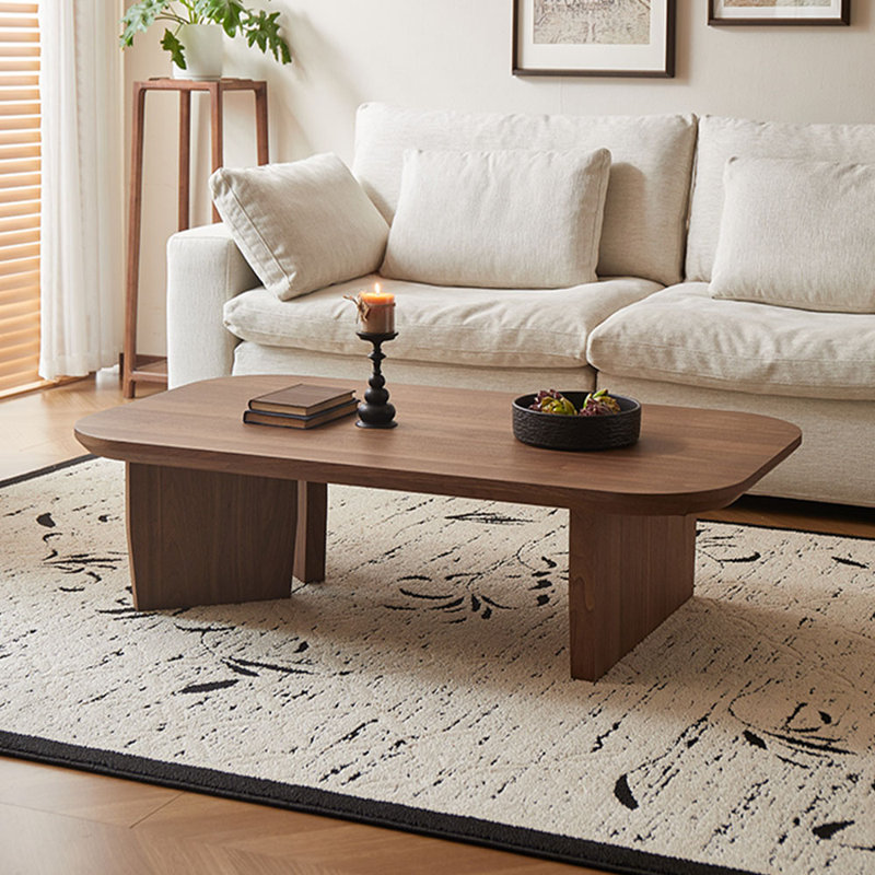 Table basse minimaliste moderne en bois massif, H 14,96 po x L 47,24 po x l 23,62 po